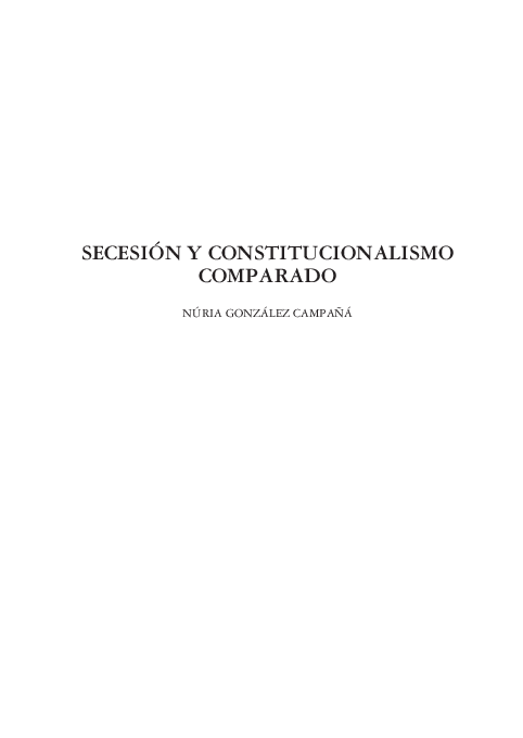 (PDF) Secesión y constitucionalismo comparado