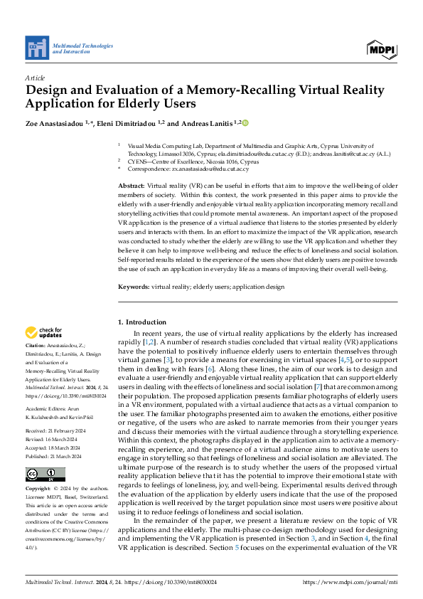 (PDF) Design and Evaluation of a Memory-Recalling Virtual Reality ...