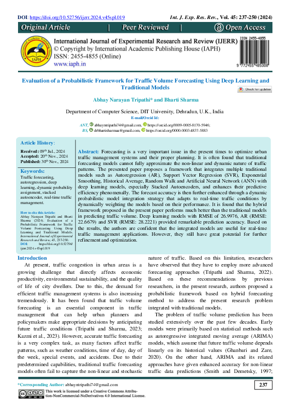 (PDF) Evaluation of a Probabilistic Framework for Traffic Volume ...