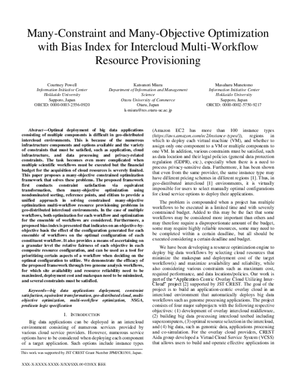 (PDF) Many-Constraint and Many-Objective optimization with Bias Index ...