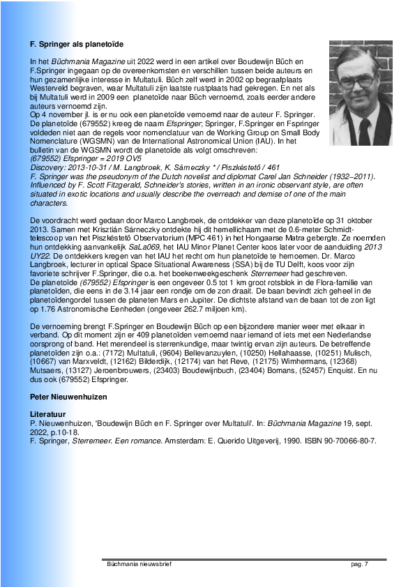 (PDF) F. Springer als planetoide