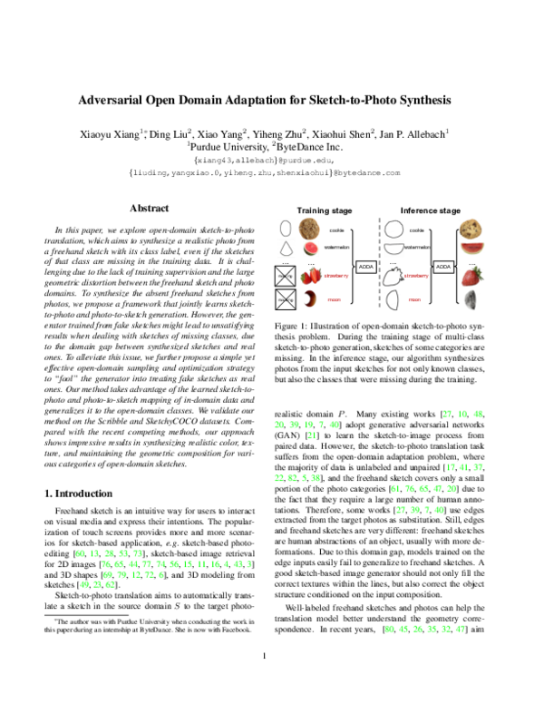 (PDF) Adversarial Open Domain Adaptation for Sketch-to-Photo Synthesis