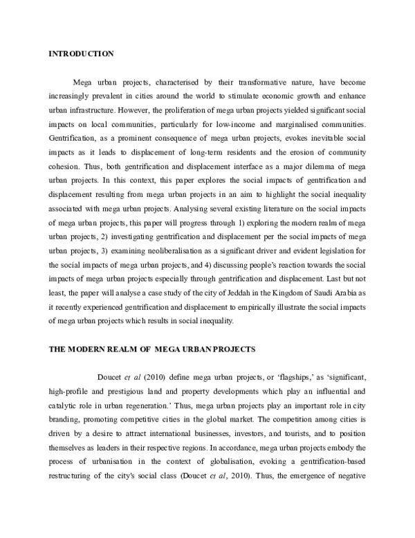 (PDF) THE SOCIAL IMPACTS OF MEGA-URBAN PROJECTS THE CASE OF JEDDAH ...