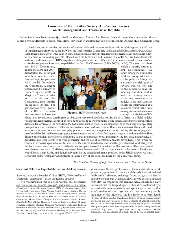 (PDF) Consensus of the Brazilian Society of Infectious Diseases on the ...