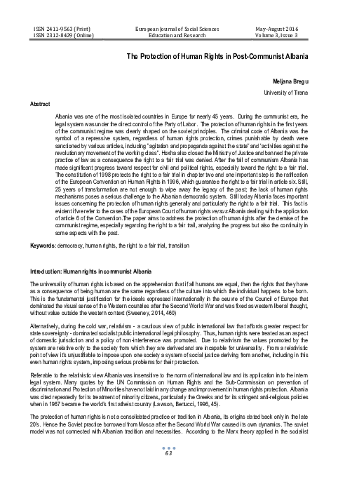(PDF) The Protection of Human Rights in Post-Communist Albania