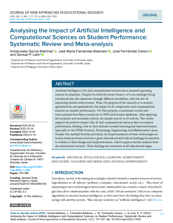 (PDF) Analysing the Impact of Artificial Intelligence and Computational ...