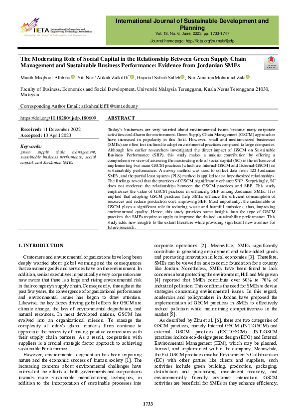 (PDF) The Moderating Role of Social Capital in the Relationship Between ...
