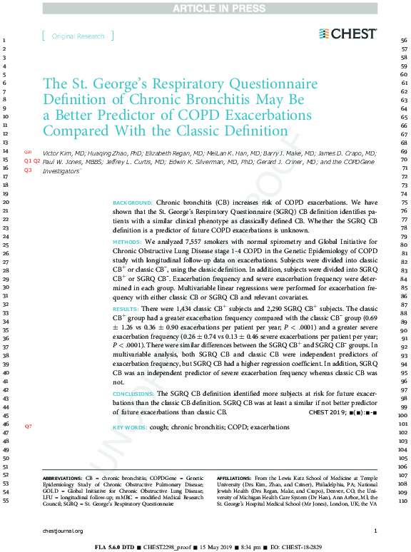 (PDF) The St. George’s Respiratory Questionnaire Definition of Chronic ...
