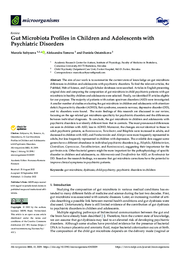 (PDF) Gut Microbiota Profiles in Children and Adolescents with ...