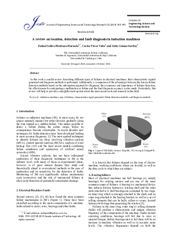 (PDF) A review on location, detection and fault diagnosis in induction ...