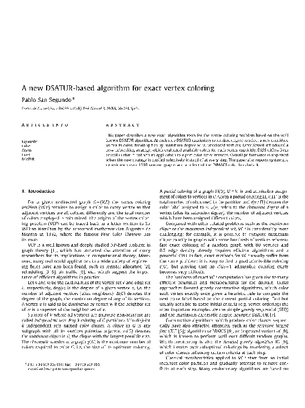 (PDF) A new DSATUR-based algorithm for exact vertex coloring