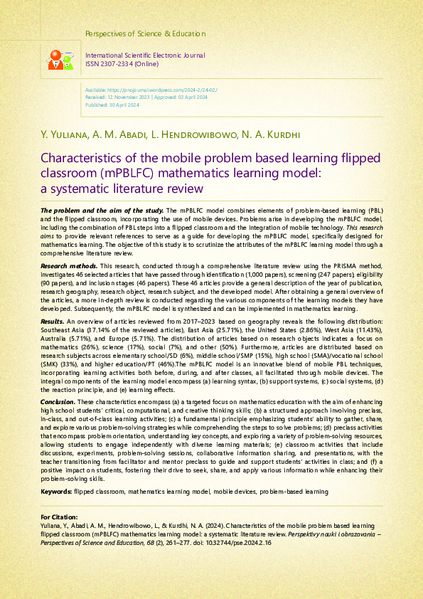 (PDF) Characteristics of the mobile problem based learning flipped ...