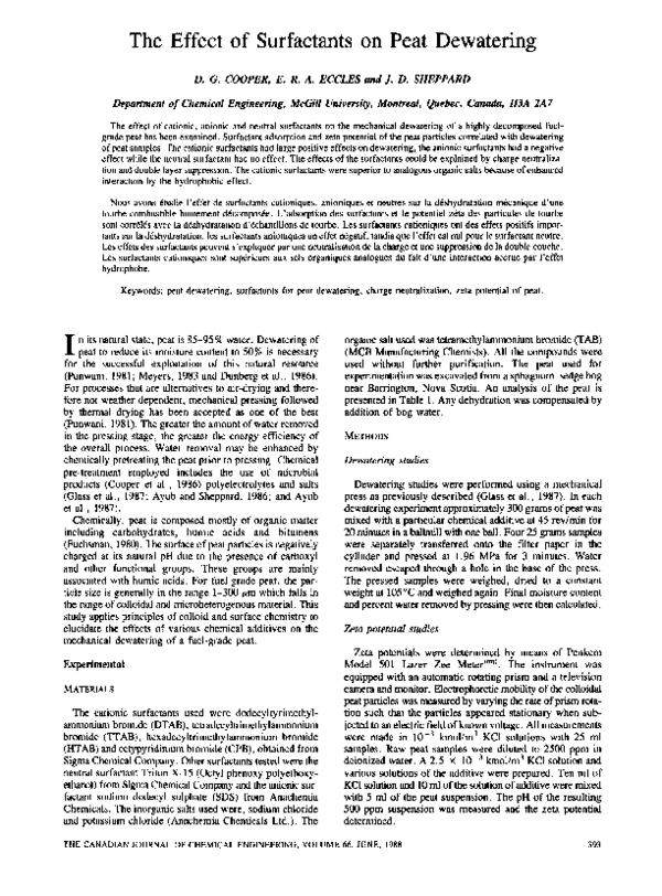 (PDF) The effect of surfactants on peat dewatering