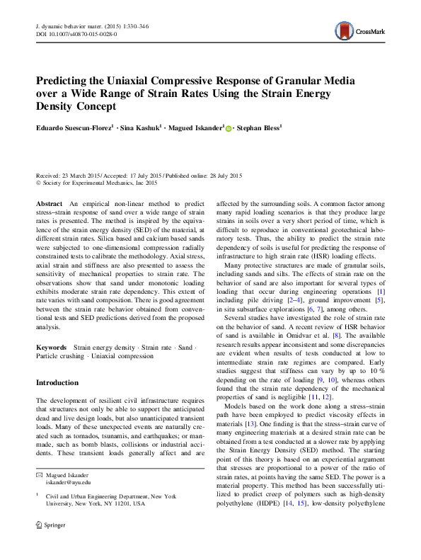 (PDF) Predicting the Uniaxial Compressive Response of Granular Media ...