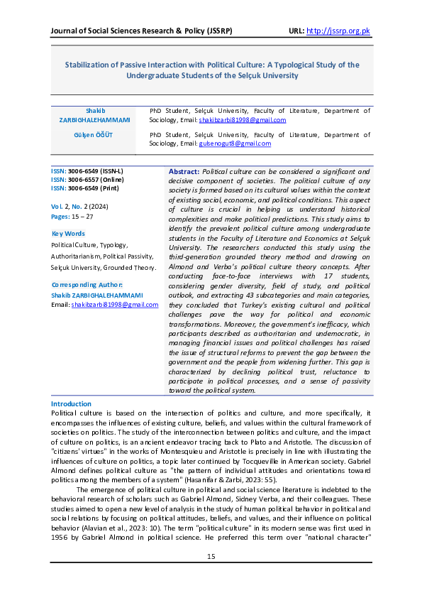(PDF) Stabilization of Passive Interaction with Political Culture: A ...