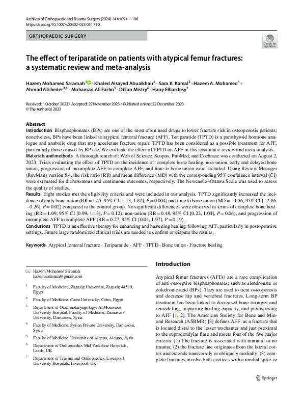 (PDF) The effect of teriparatide on patients with atypical femur ...