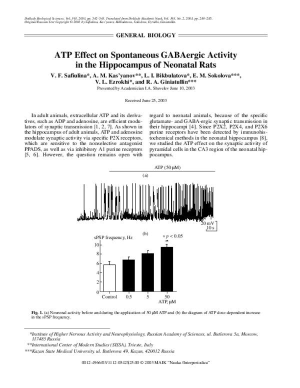 (PDF) ATP Effect on Spontaneous GABAergic Activity in the Hippocampus ...