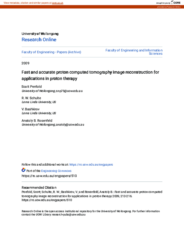 (PDF) Fast and accurate proton computed tomography image reconstruction ...