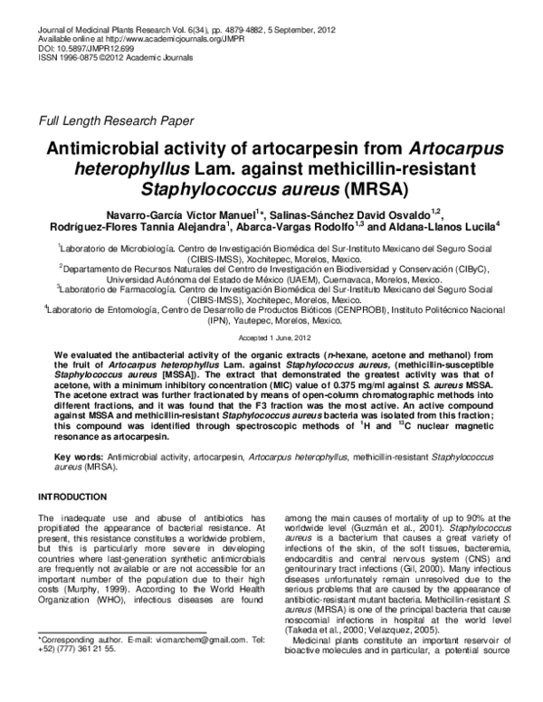 (PDF) Antimicrobial activity of artocarpesin from Artocarpus ...