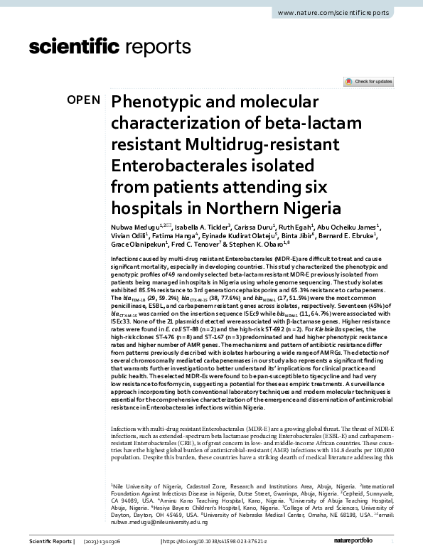 (PDF) Phenotypic and molecular characterization of beta-lactam ...
