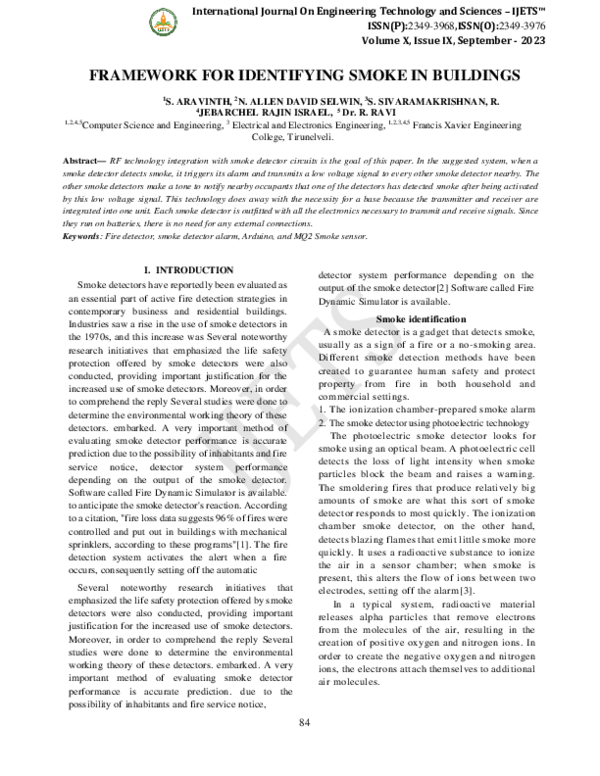 (PDF) FRAMEWORK FOR IDENTIFYING SMOKE IN BUILDINGS