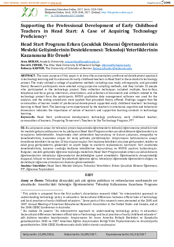 (PDF) Supporting the Professional Development of Early Childhood ...