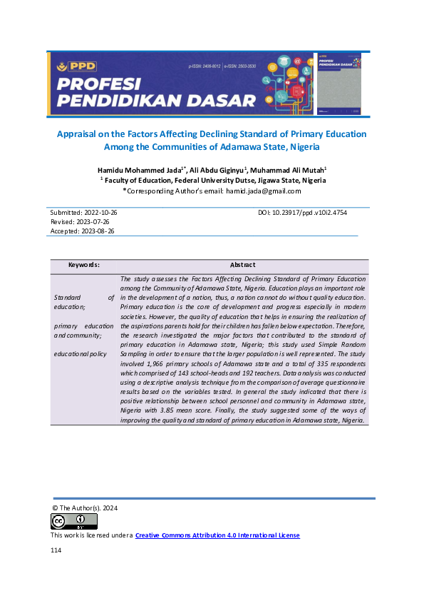 (PDF) Appraisal on the Factors Affecting Declining Standard of Primary ...