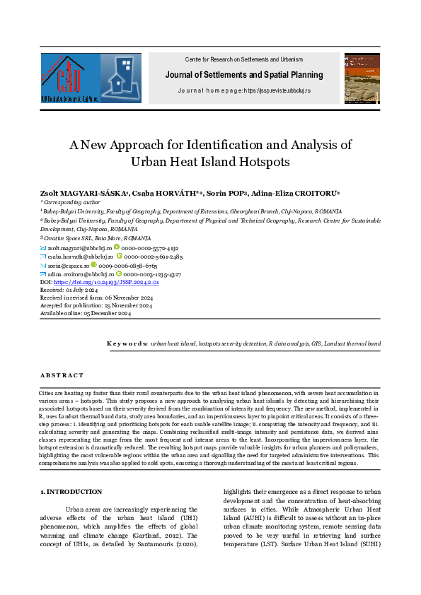 (PDF) A New Approach for Identification and Analysis of Urban Heat ...