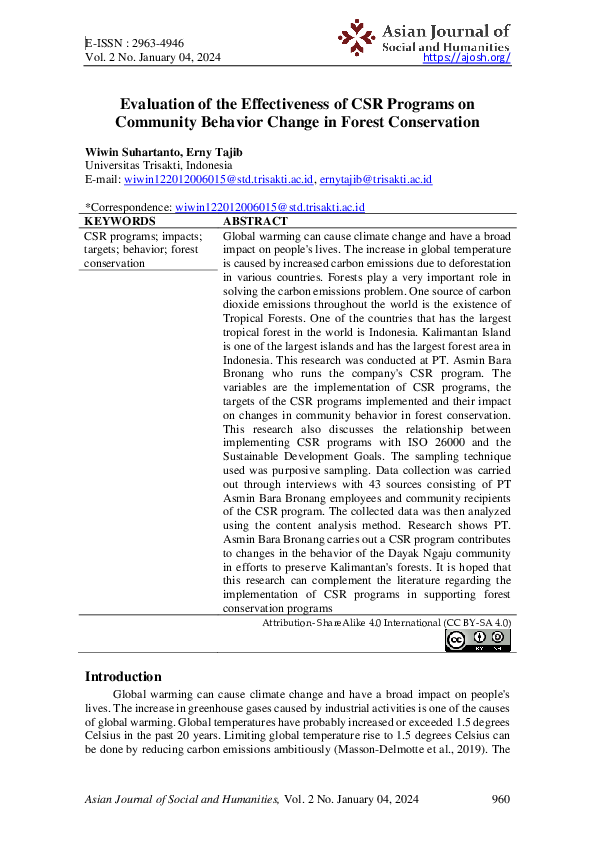 (PDF) Evaluation of the Effectiveness of CSR Programs on Community ...