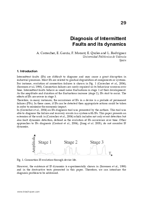 (PDF) Diagnosis of Intermittent Faults and its dynamics