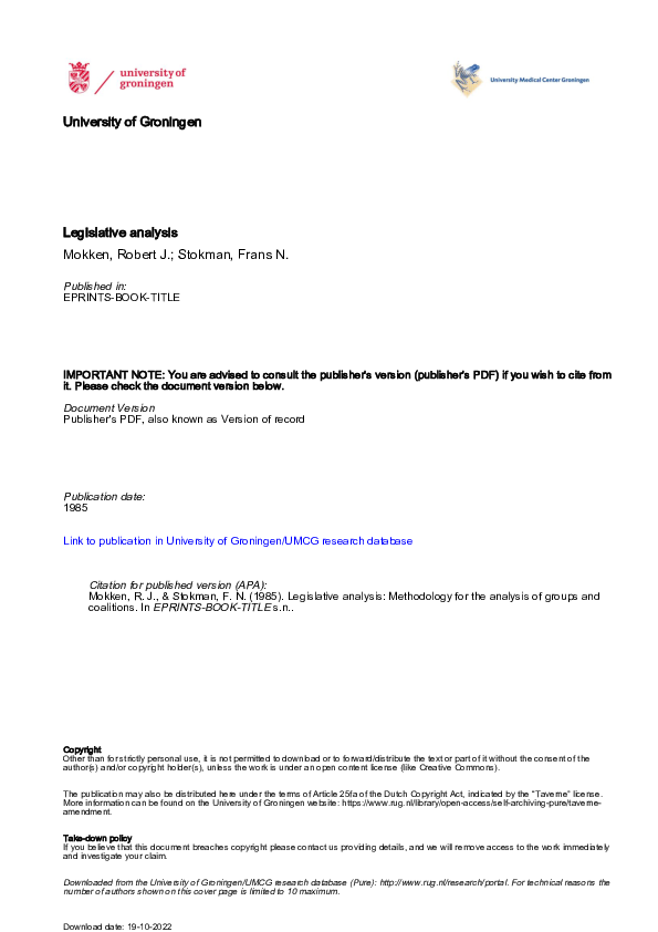 (PDF) Legislative analysis: Methodology for the analysis of groups and ...