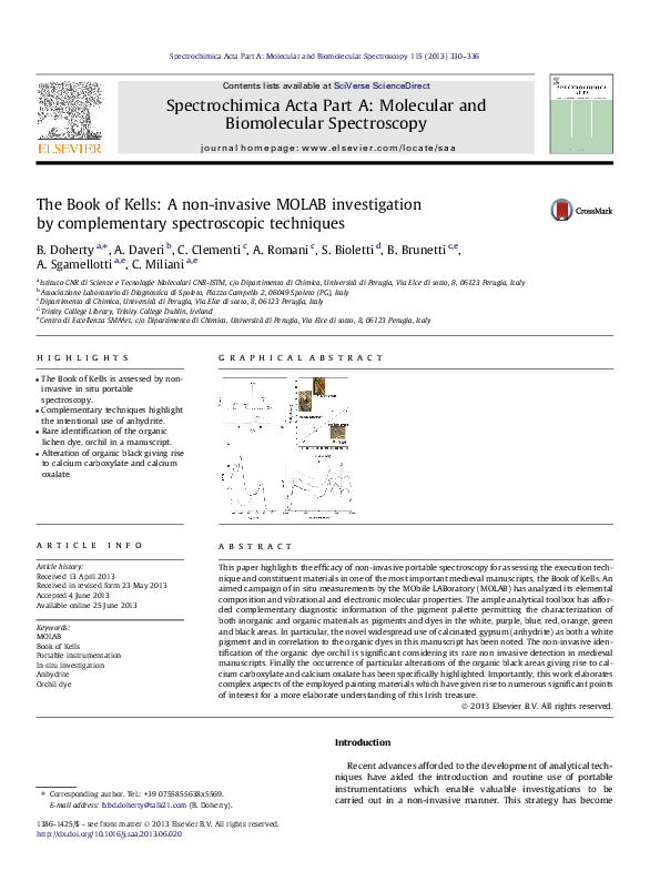 (PDF) The Book of Kells: A non-invasive MOLAB investigation by ...