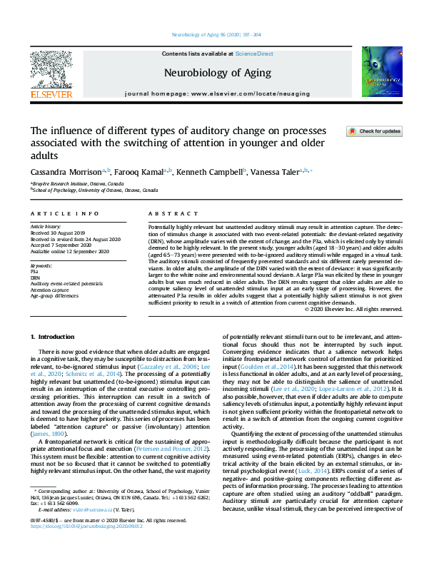 (PDF) The influence of different types of auditory change on processes ...