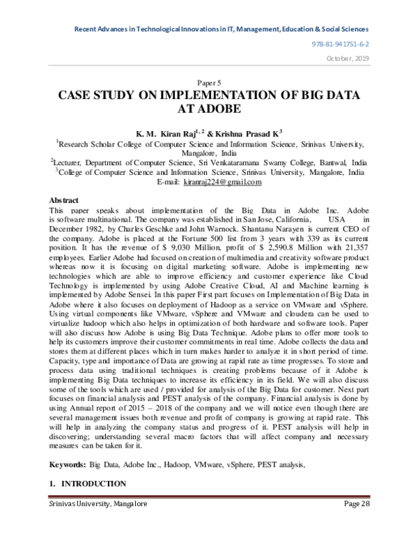 (PDF) Case Study on Implementation of Big Data at Adobe
