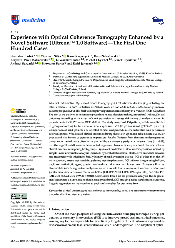 (PDF) Experience with Optical Coherence Tomography Enhanced by a Novel ...