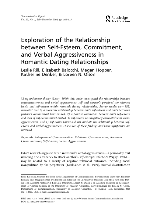 (PDF) Exploration of the Relationship between Self-Esteem, Commitment ...