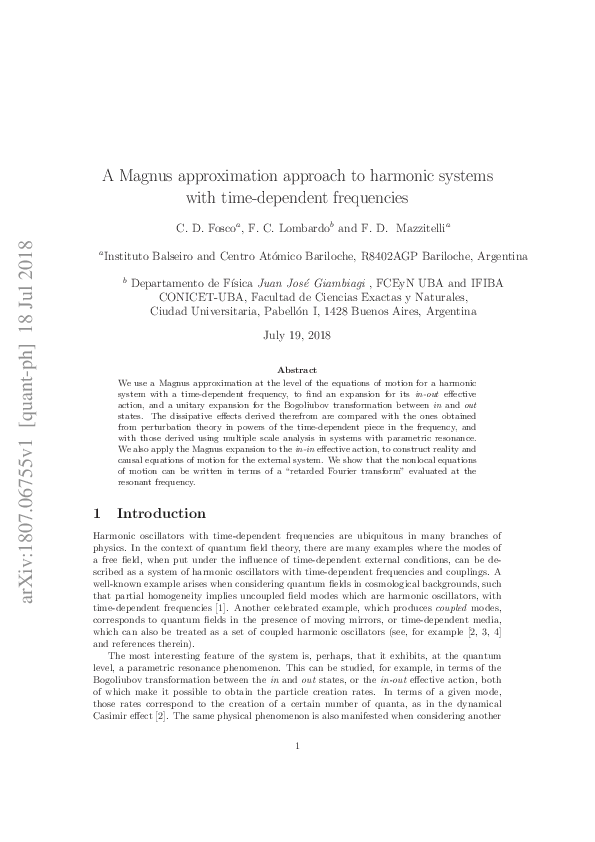 (PDF) A Magnus approximation approach to harmonic systems with time ...