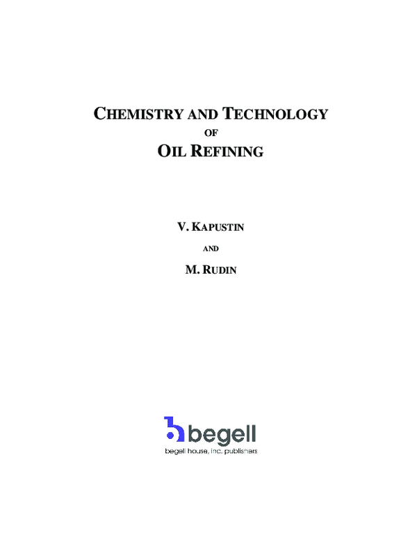 PDF) Chemistry and Technology of Oil Refining