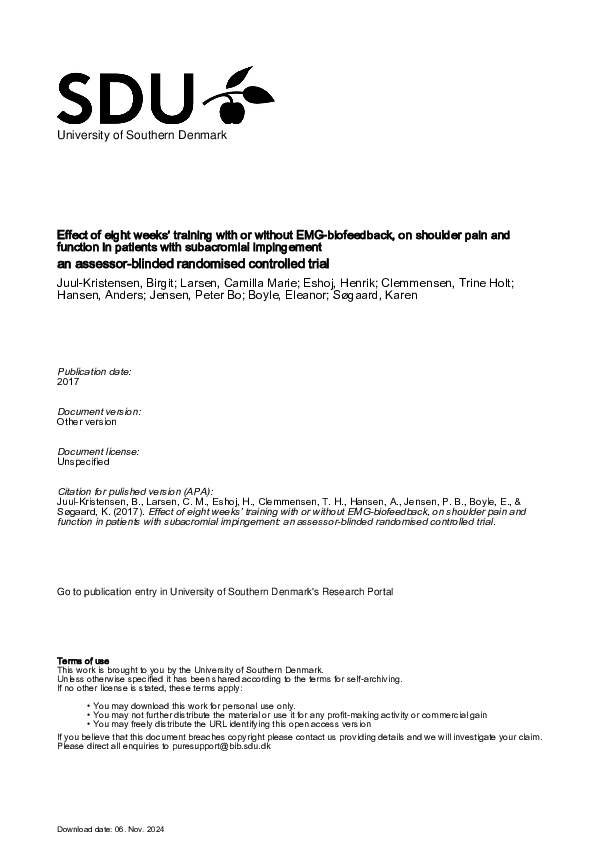 (PDF) Effect of eight weeks’ training with or without EMG-biofeedback ...