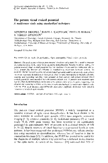 (PDF) The pattern visual evoked potential