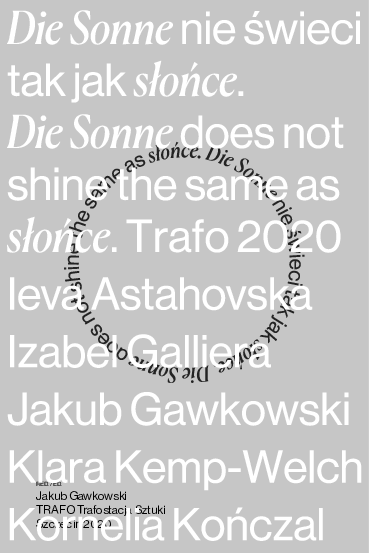 First page of “‘The Art of Heading East on a “Continent Moving West”‘ in Jakub Gakowski (ed.), Die Sonne nie swieci tak jak slonce, exh. cat. (Szczecin: Trafostacja Sztuki, 2022).”
