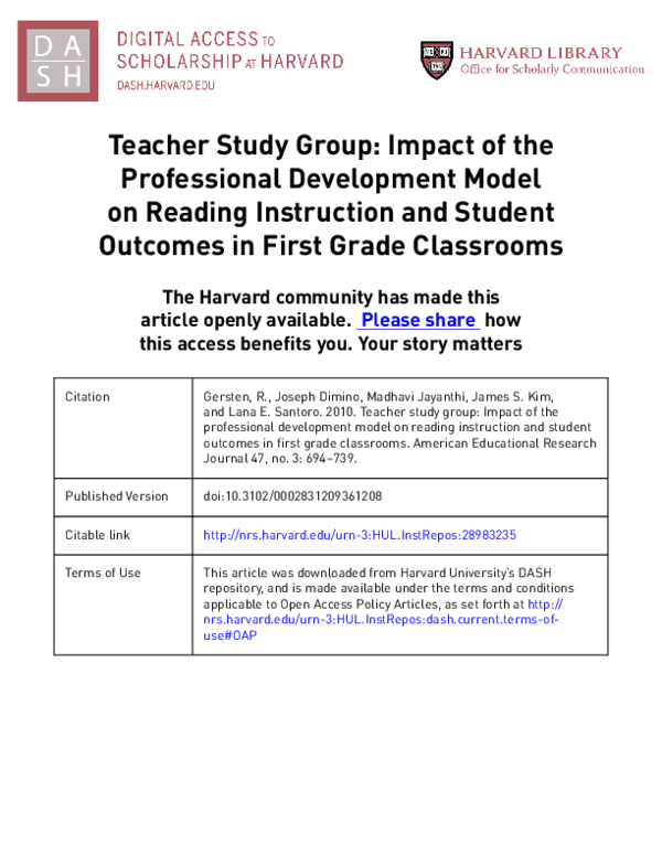 (PDF) Teacher Study Group