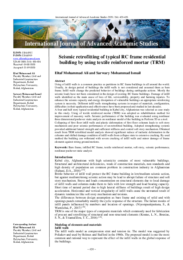 (PDF) Seismic retrofitting of typical RC frame residential building by ...