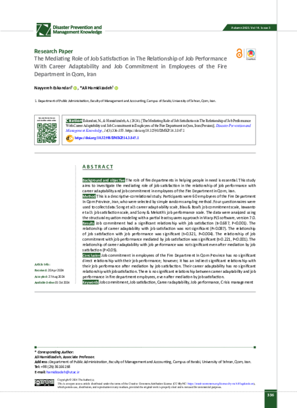 (PDF) The Mediating Role of Job Satisfaction in The Relationship of Job ...
