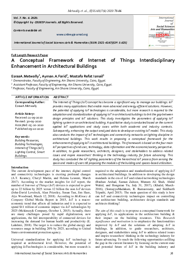 (PDF) A Conceptual Framework of Internet of Things Interdisciplinary ...
