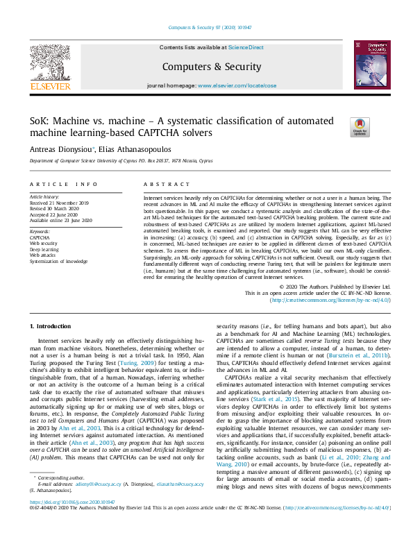 (PDF) SoK: Machine vs. machine – A systematic classification of ...