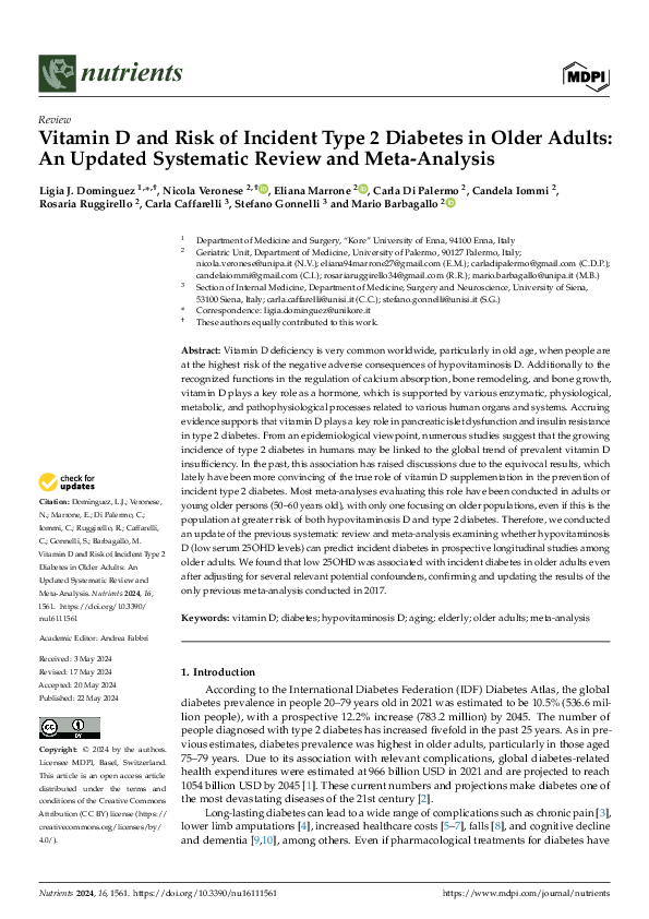 (PDF) Vitamin D and Risk of Incident Type 2 Diabetes in Older Adults ...