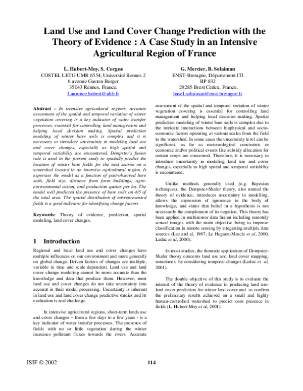 (PDF) Land use and land cover change prediction with the theory of ...