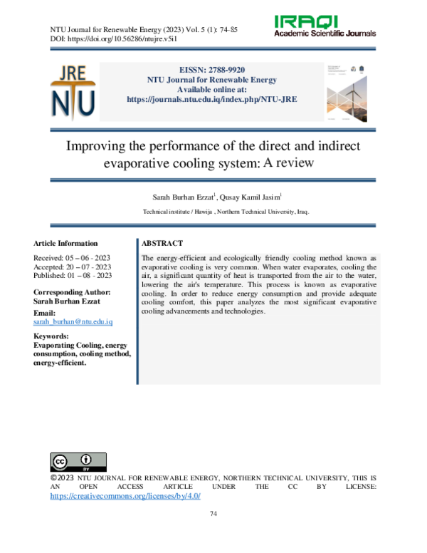 (PDF) Improving the performance of the direct and indirect evaporative ...