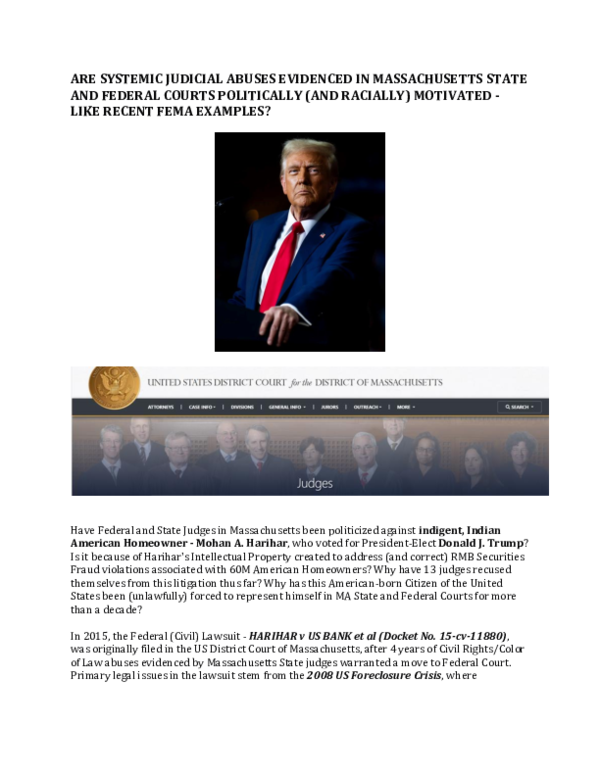 (PDF) ARE SYSTEMIC JUDICIAL ABUSES EVIDENCED IN MASSACHUSETTS STATE AND ...